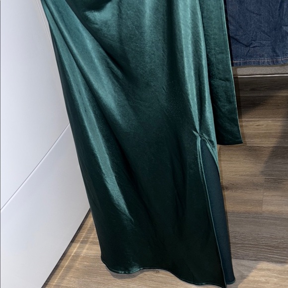 Emerald Satin Gown - Picture 3 of 7